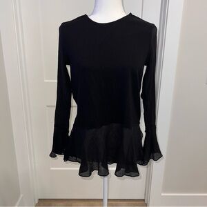 Theory Black Flowy Blouse